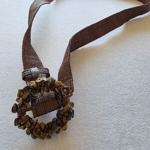 Brown Beaded Women's Belt